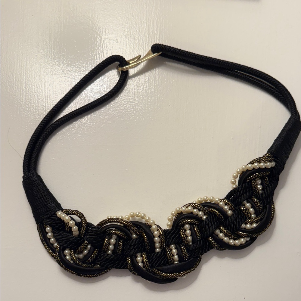 Elegant Black, White, Gold Belt
